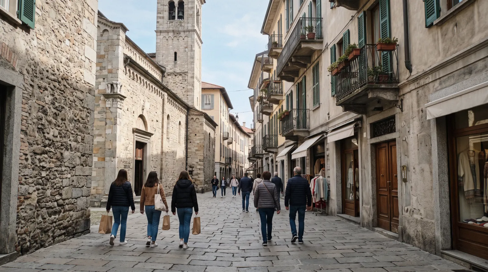 Piazza Duomo and the façade of Como Cathedral in morning light, the first stop of Como in one day